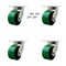Service Caster 6'' Heavy Duty Green Poly on Cast Iron Caster Set with Swivel Locks , 4PK CRAN-SCC-KP92S630-PUR-GB-BSL-4 - alternate 1